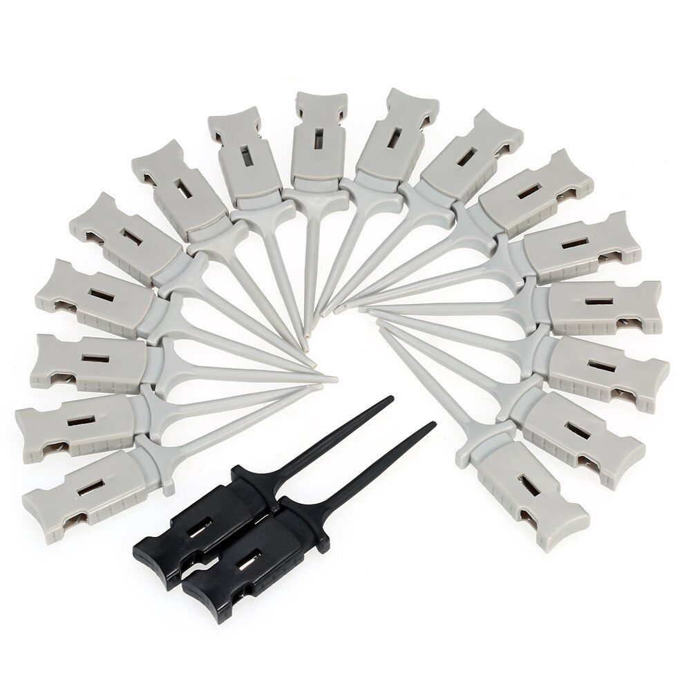 18 Test Hook Clip Test Probe Double Gripper Square Output Pins For Oscilloscope Logic Analyzers And Other Measuring Instruments
