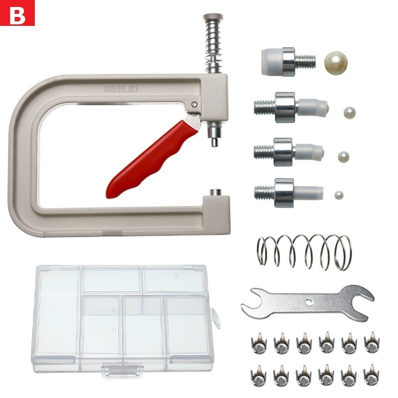 1 Satz/los Manuelle Runde Perle Befestigung Instrument NäHenne Perlen Befestigen Maschine für Bekleidung, Kleidung Dekoration, Bausatz Liefert Perlen: B
