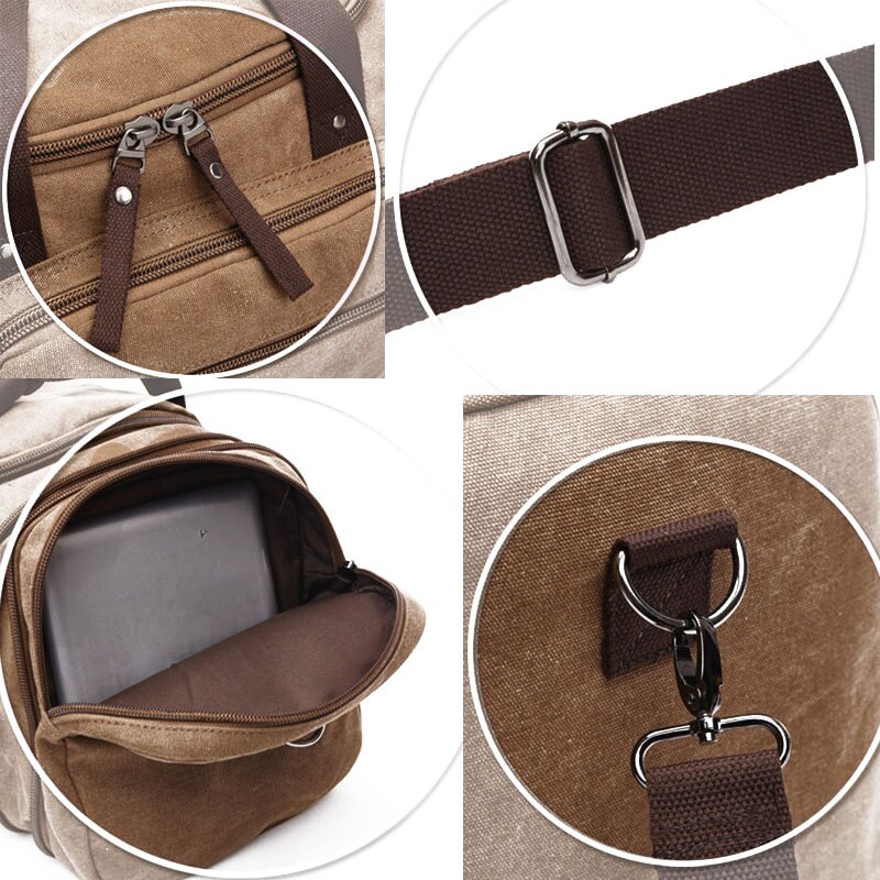 DB47 ! Multifunctionele Mannen Vintage Reistas Bolsa Canvas Grote Capaciteit Tote Draagbare Bagage Plunjezakken