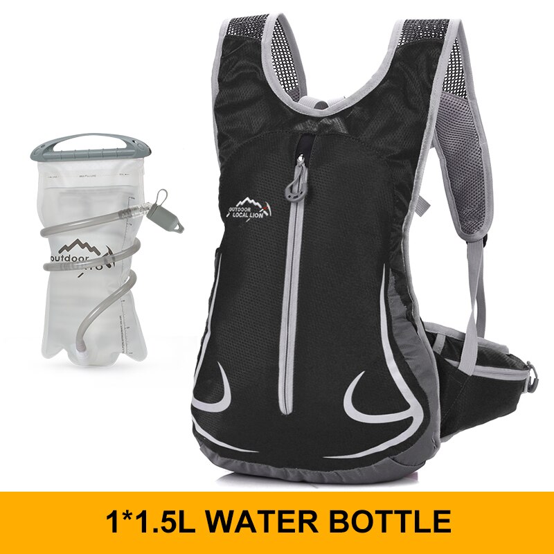 Travel backpack, ultra light ski rucksack, waterproof sports rucksack, suitable for cycling, hiking, hiking, camping, school run: black 1.5L