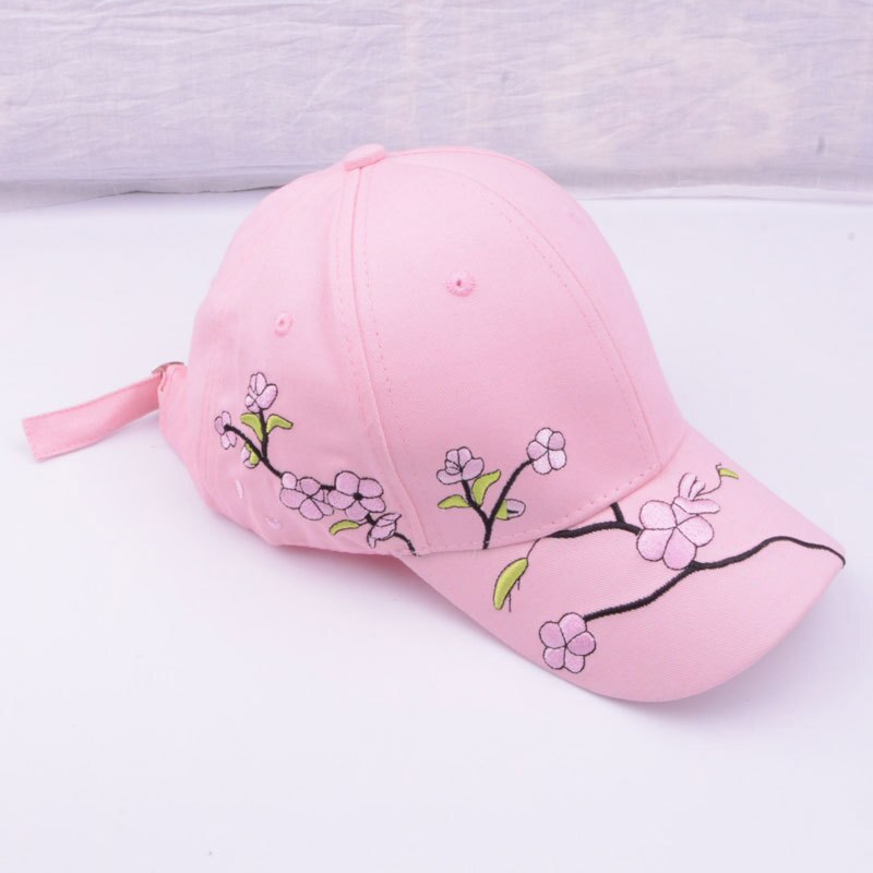 Stijl Plum Blossom En Perzik Bloesem Borduurwerk Baseball Cap Zomer Dames Leisure Caps Zon Bescherming Zonnescherm Hoed: 2