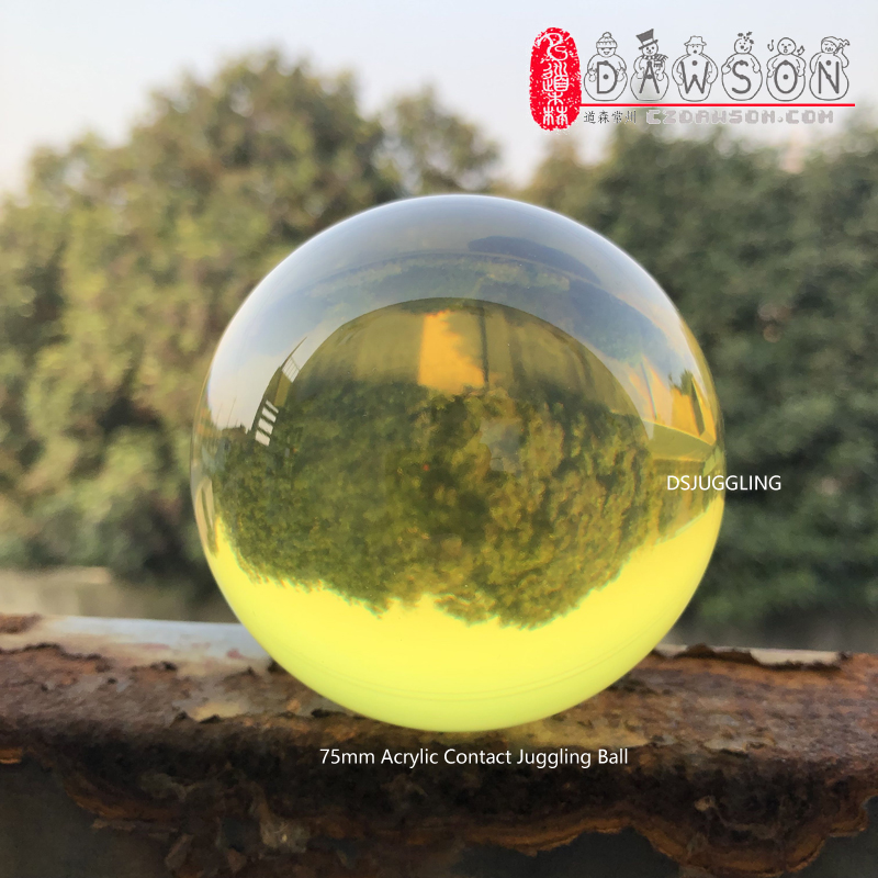 Dsjuggling Acrylic Juggling Contact Balls (2.95 Inch 75mm Color as Black, Glow, Purple): YELLOW