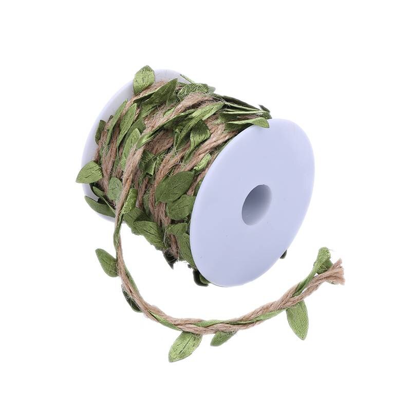 10M Simulation Green Leaves Weaving Rope Diy Wedding Birthday Wedding Decoration Rattan Bouquet Packaging Rope: Default Title