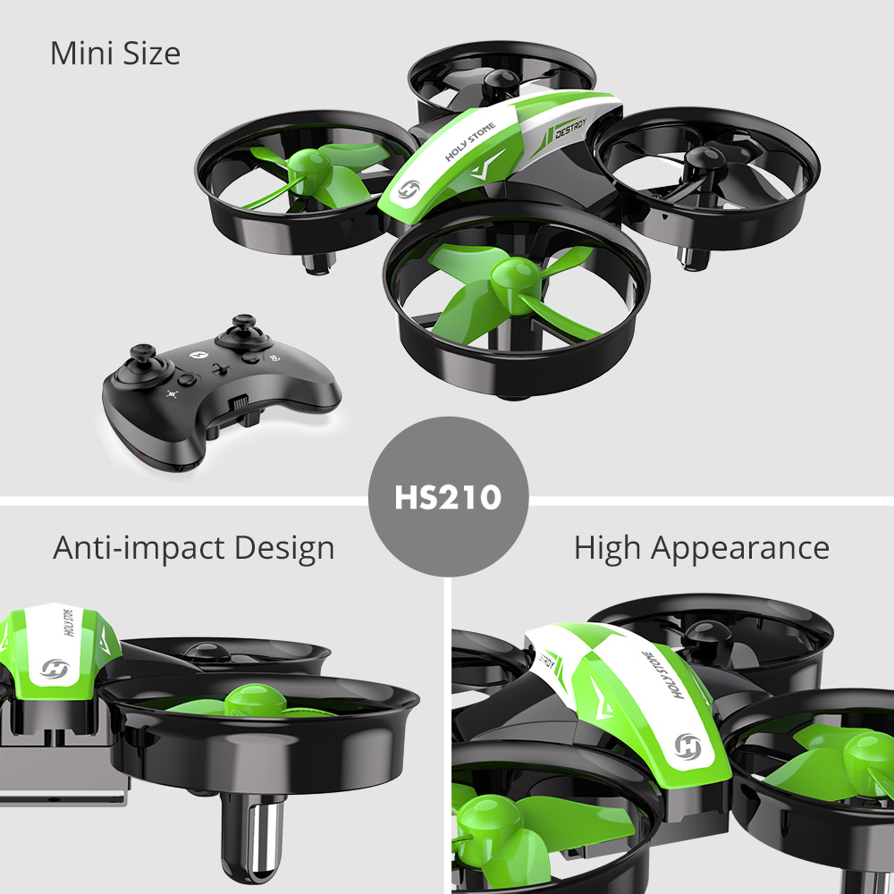 Holy Stone HS210 Mini Drone Kids Toy Infantil Drones Mini RC Quadrocopter Quadcopter Dron One Key Land Helicopter 50M Green Boy
