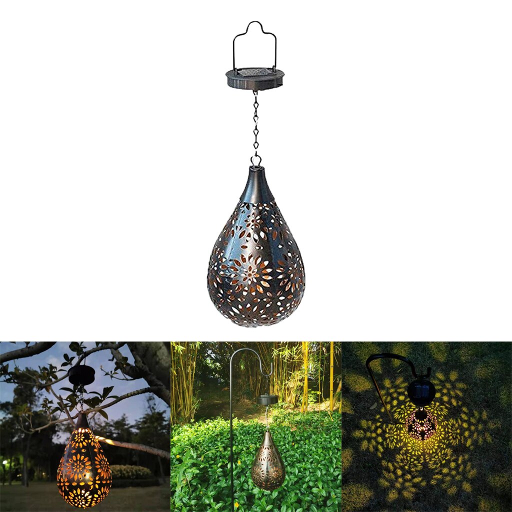 Sollys hage hengende lampe utendørs terrasse lykt vanntett bronse: Bronse
