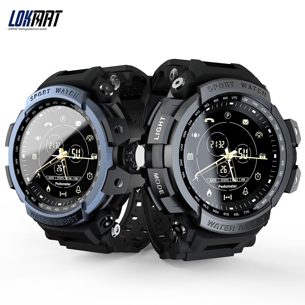 Lokmat MK28 Slimme Horloge 1.14 Inch Scherm Horloge Smart Band BT4.0 Leven Waterdicht Stappenteller Calorieën Alarm Sport Mannen Smartwatch