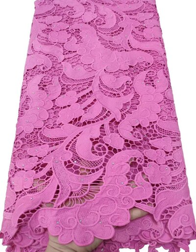 Afrikaanse Koord Kant Stof, chemische Kant Water Oplosbare Guipure Kant Stof Voor Bruiloft Puur Wit YTB86