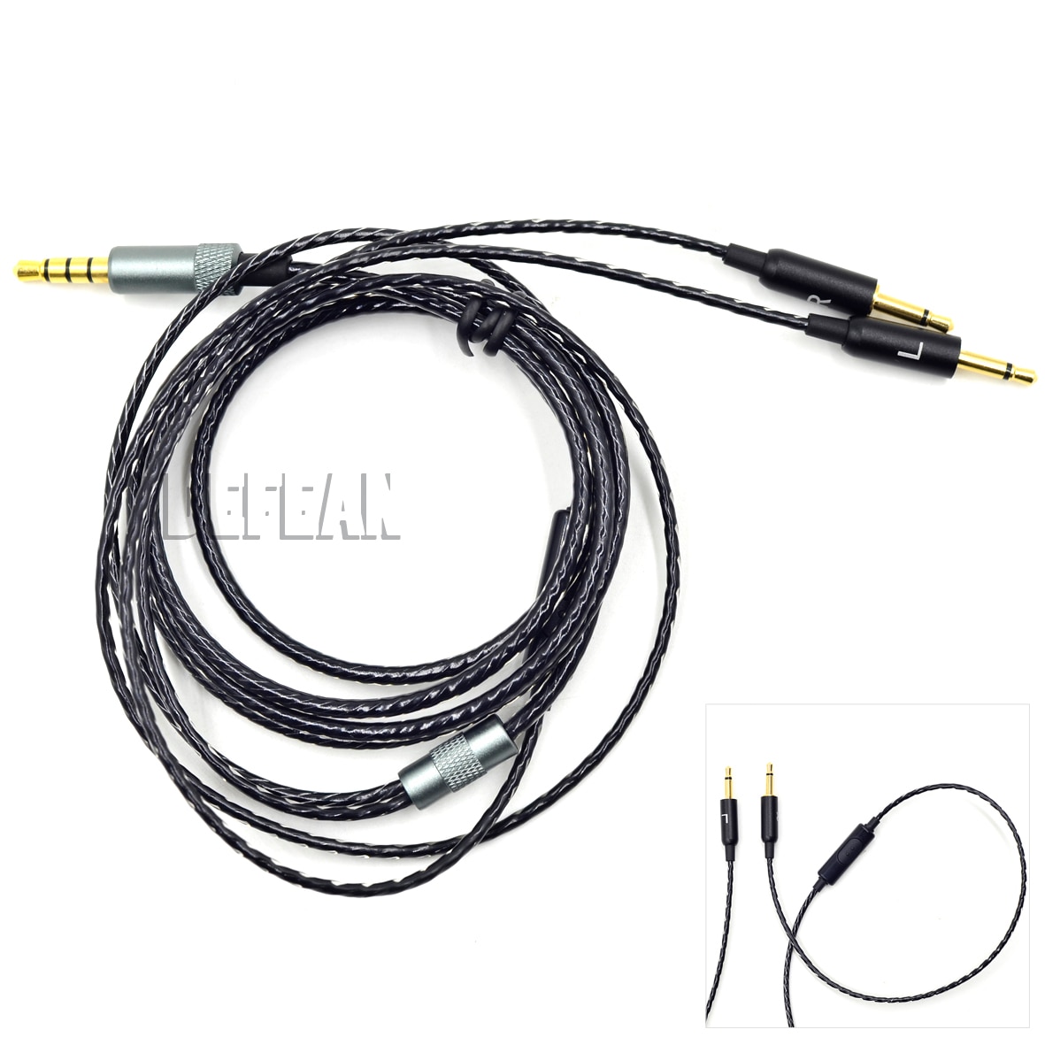 With Mic Remote 5N OFC Cable WIRE cord for B&W Bowers & Wilkins P3 P 3 headphones 3.5mm-2.5mm