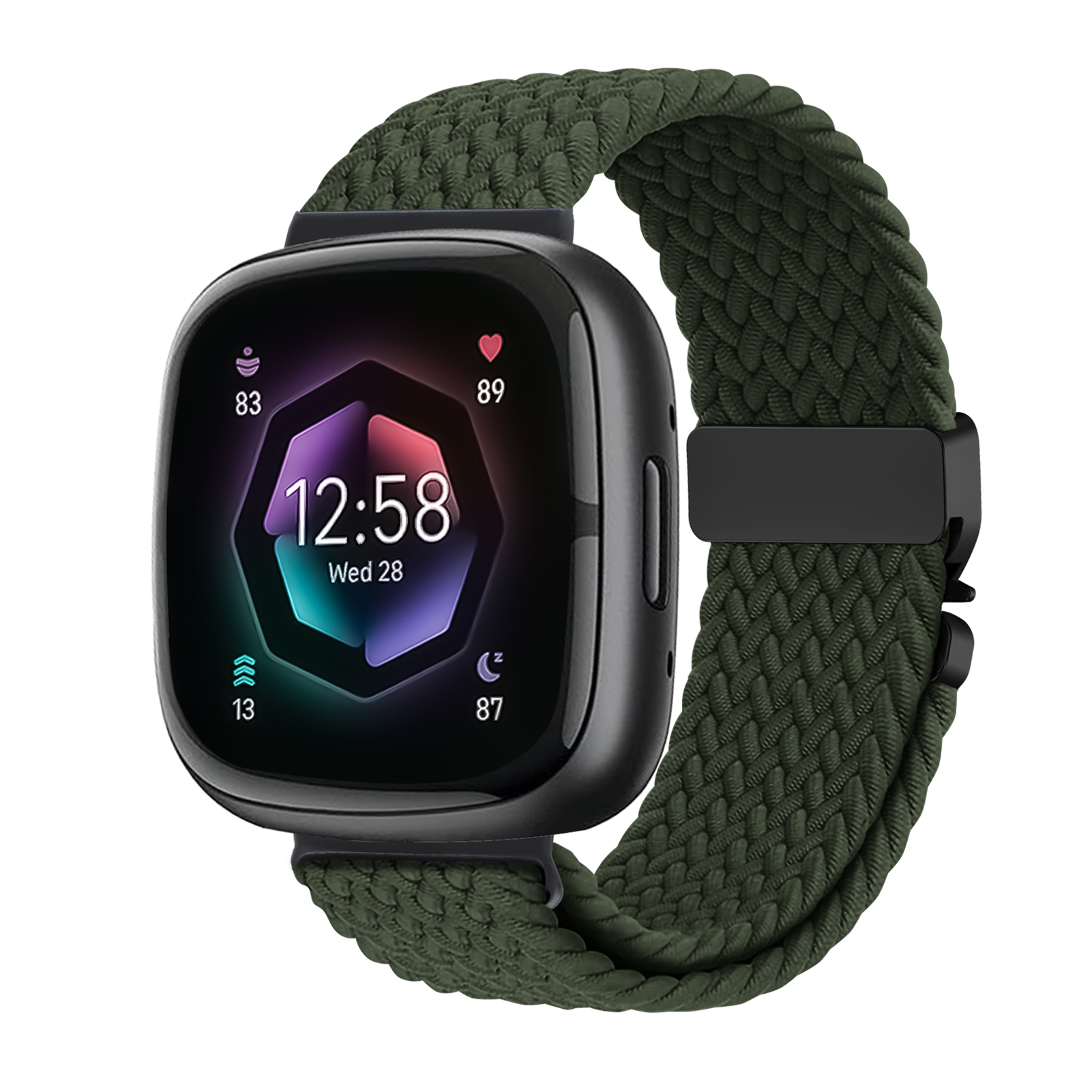 Parachute Braided Strap for Fitbit Versa 4 3 Sense 2 band Accessories replacment nylon correa Bracelet for Fitbit Versa 4 Strap: Blue / 14mm