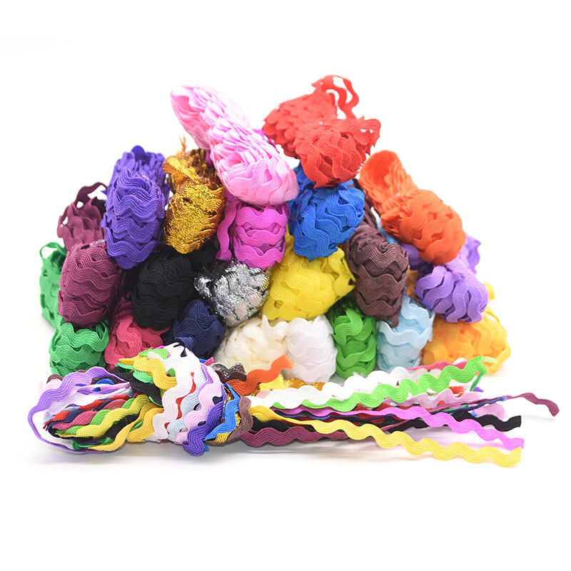 5mm S Shape Grosgrain Ribbon Curve Wavy Lace Trim Ribbon for Costume Hat Curtain Pillow Decoration Handmade DIY Sewing Crafts