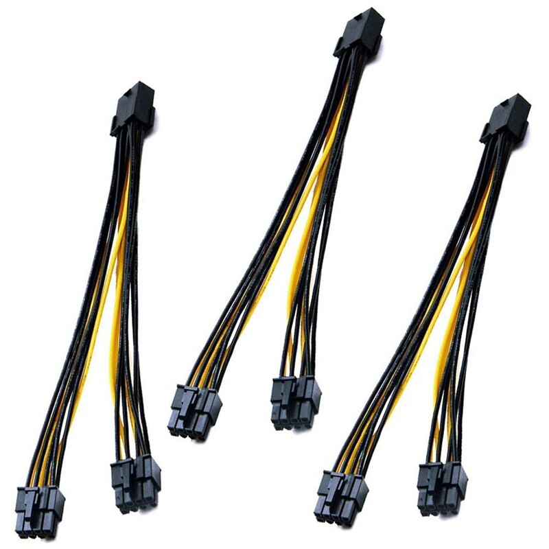 8 Pin Female to Dual GPU 8Pin (6+2) Pin Male GPU 8 Pin Splitter Power Extension Cable 8 Pin GPU 3 Pack: Default Title