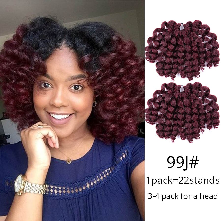Leeons Jumpy Wand Curl Hair Extension For Braids Jamaican Bounce Crochet Hair Jumbo Braid Synthetic Braiding Hair For Women: #99J