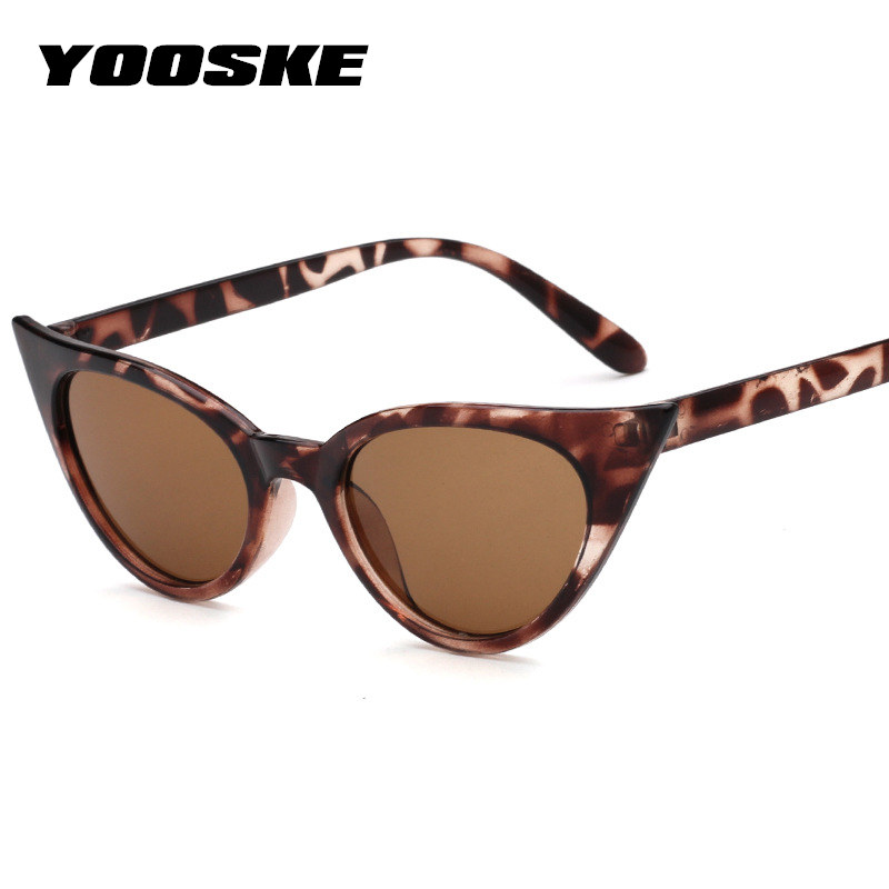Gafas de sol YOOSKE de ojo de gato, gafas de sol Retro de tamaño pequeño, gafas de sol estilo ojos de gato, cristales transparentes, montura de gafas Vintage para mujer