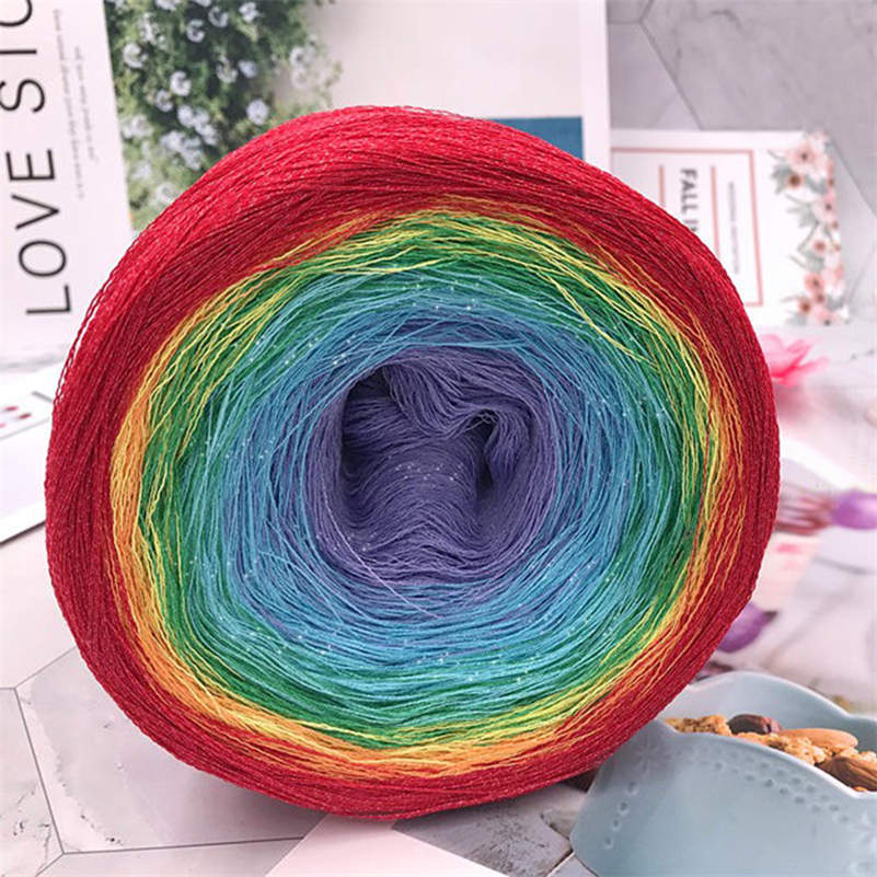 Cake Gradient Rainbow Color Cotton Yarn 500g Fancy Hand-Crocheting Yarn for Shawl Children Dress Diy Hand Knitting Materials: 3