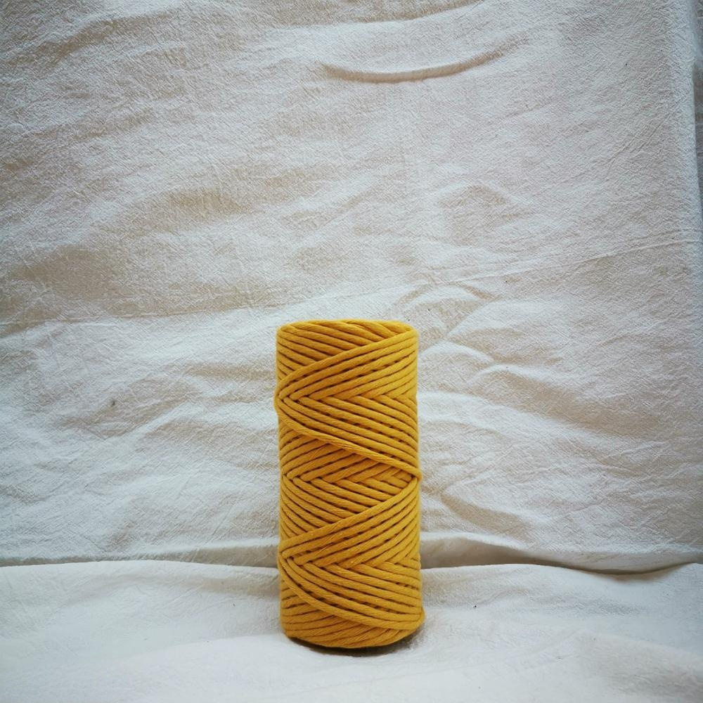 Ropemate Premium Zachte Katoenen Koord 3Mm 100M - 1 Enkele Streng Gekleurde Elastische 3Mm Touw: Mustard