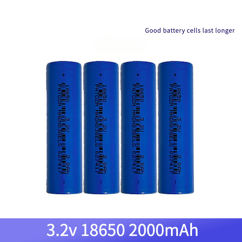 18650 Rechargeable Battery LIfepo4 ifr18650 3.2v 2000mah Lithium ion Battery with soldering tabs/pins