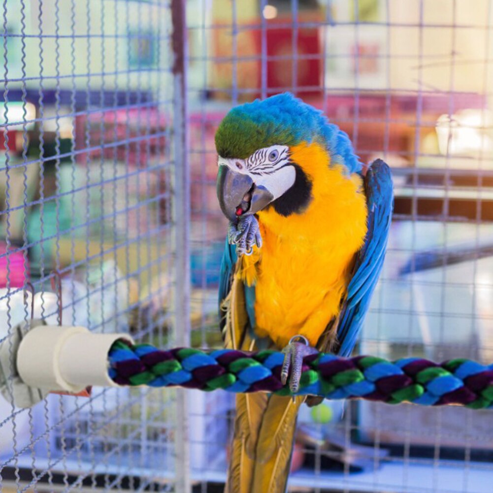 4 Maten Vogelkooi Speelgoed Katoenen Touw Vogel Baars Gebogen Vogelkooi Touw Baars Voor Grote Middelgrote En Kleine Papegaaien parkieten Parkieten