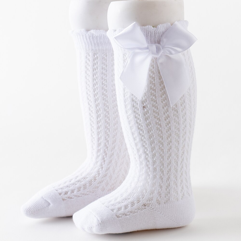 Baby Girl's Summer Socks Solid Color Breathable Comfortable Infant Socks with Bowknot for Birthday Party Vacation Photography: Beige / 24M