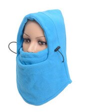 Warm Cap Winter Men Women Hats Waterproof Thermal Fleece Balaclava Hat Hooded Neck Warmer Hiking Scarves: sky blue