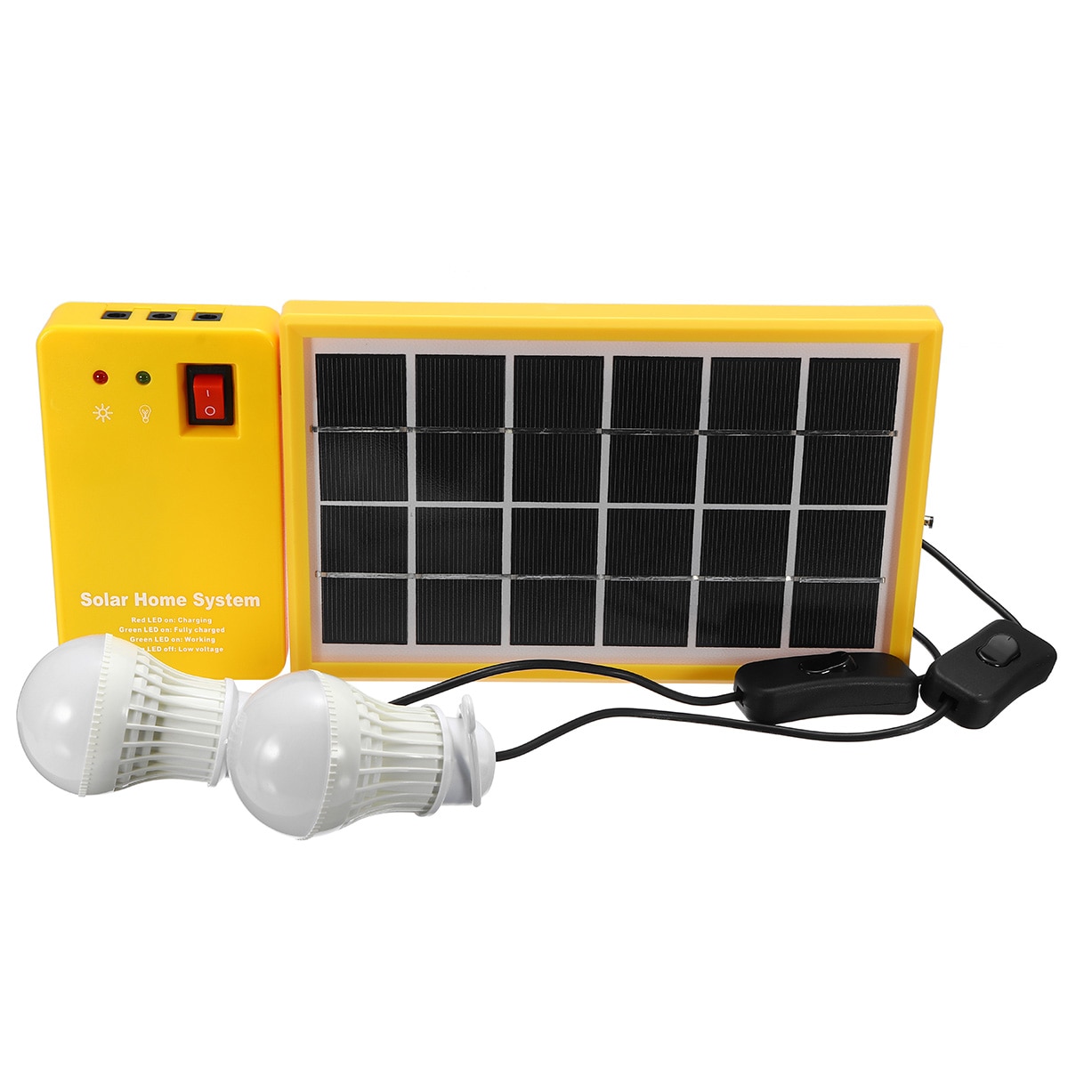5V Usb Charger Home Systeem Solar Power Panel Generator Kit Met 3 Led-lampen Licht Indoor/Outdoor Verlichting ontladen Te Beschermen