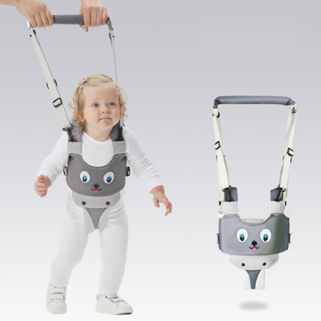 Baby læring gåbælte baby rollator småbørn reb dreng pige sæde gang anti-fald bælte baby dobbelt-brug børn trækreb artefakt: C grå hvalp