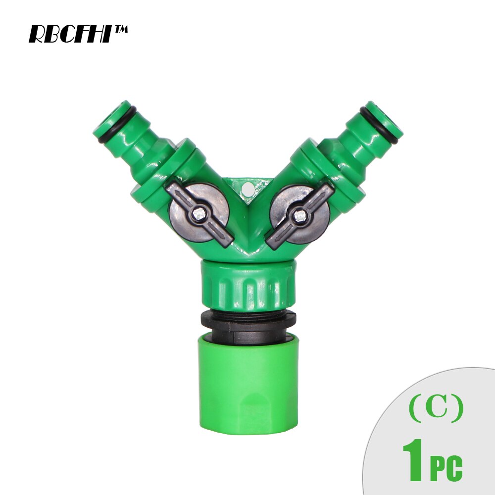 RBCFHI 1PC 2-Way Garden Hose Tap Water Splitter 5/8" Quick Connector 1/2" 3/4" Female Water Irrigation Valve Adjustable Switch: C 1PC