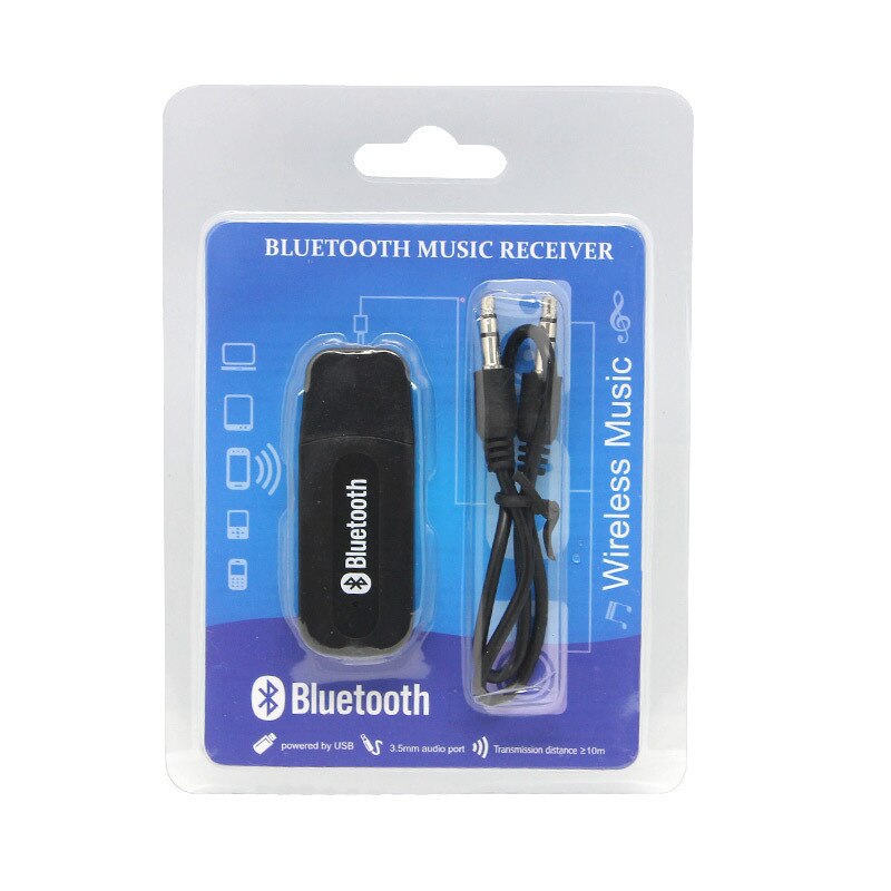 Bluetooth Adapter 3.5Mm Muziek Ontvanger Bluetooth Audio Receiver Usb Bluetooth Stick Usb Voeding 3.5Mm Audio Data Kabel