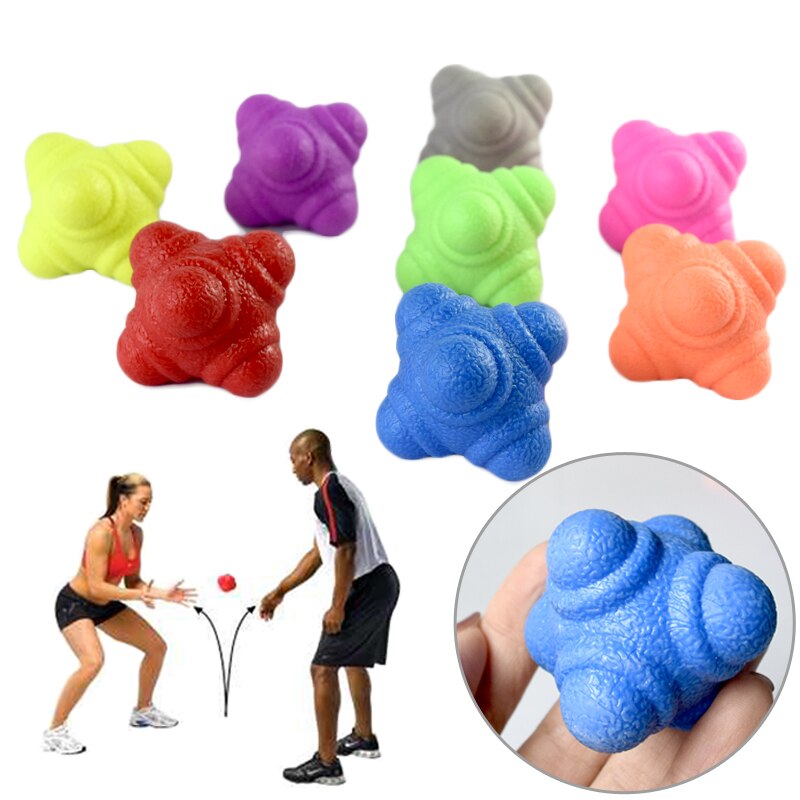 Silicagel Agile Gecoördineerd Reactie Oefening Fitness Training Bal 5.5Cm Zeshoekige Reactie Bal