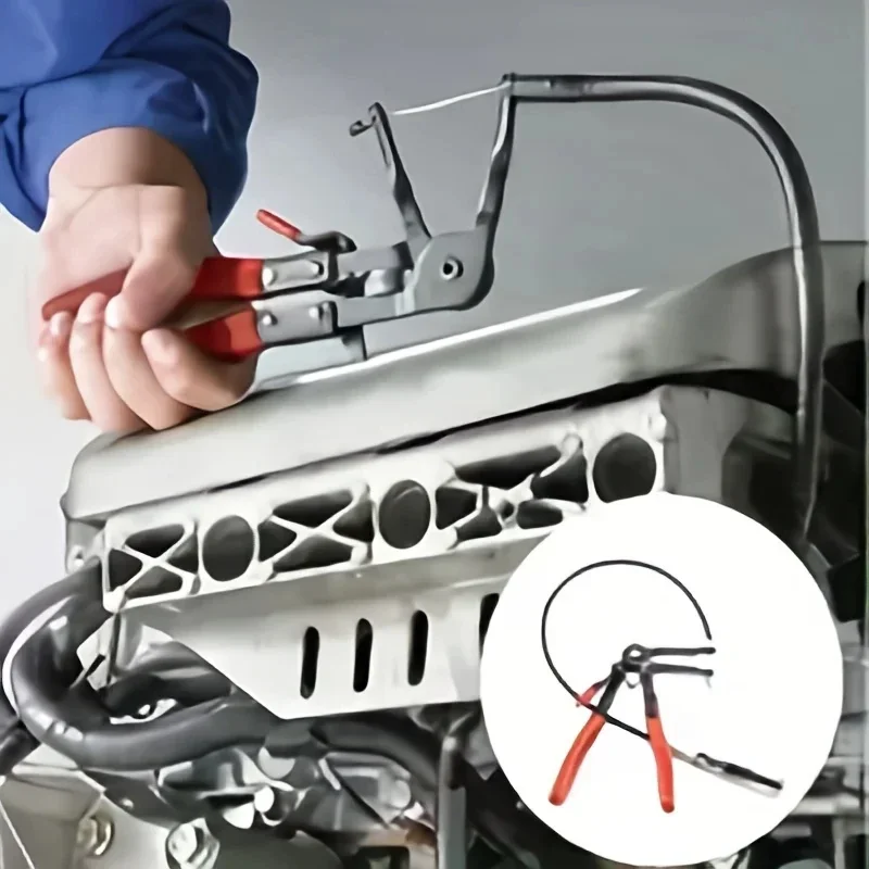 Bendable Cable Type Hose Clamps Long Auto Straight Hose Bundle Clamping Pliers for Removal Auto Repair Tools Auto Clamp Tool