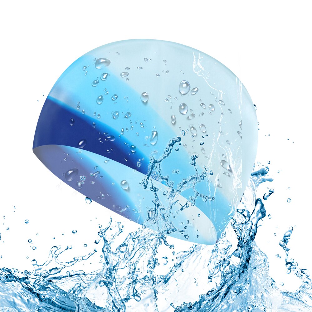 Women Men Swimming Cap Waterproof Fabric Protect Ears Long Hair Sports Siwm Pool Swimming Hat Swimming Accessories