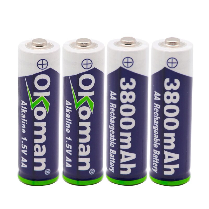 AA 3800mah 1.5V alkaline rechargeable battery for LED light electric toy battery and four-slot alkaline battery charger