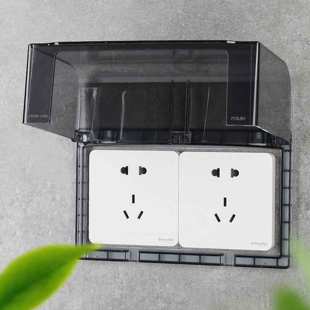 1PC Splash-proof Double-position Socket Cover Adhesive Type Switch Socket Cover