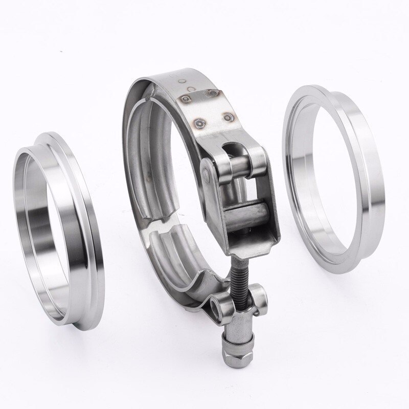 3.5" Stainless Steel V-Band Flange Kit Male Female Exhaust Flange Exhaust Pipes Downpipe Quick Release Clamp Auto Parts