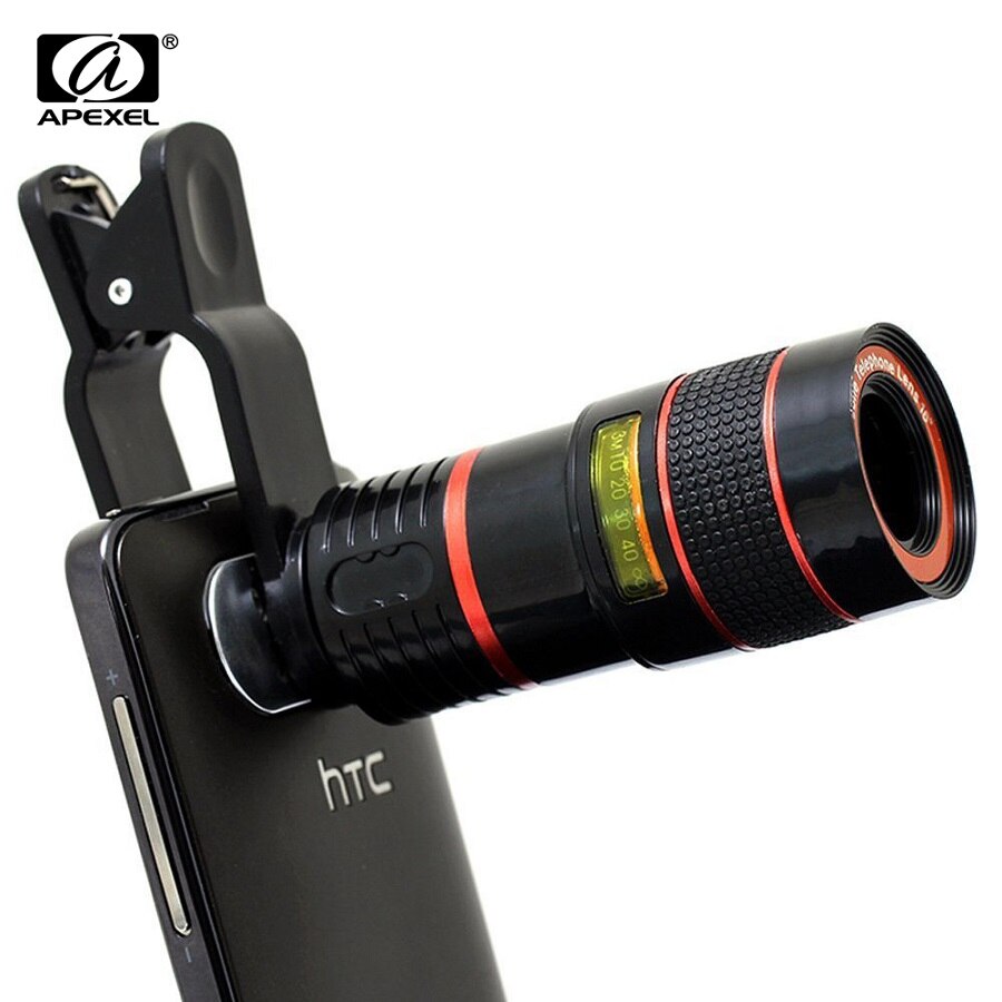 Apexel 8x Zoom Lentille de Télescope de Téléphone Portable pour iPhone 7 8 6plus Téléphone Portable Universel Lentilles de Caméra pour Samsung s9 xiaomi redmi