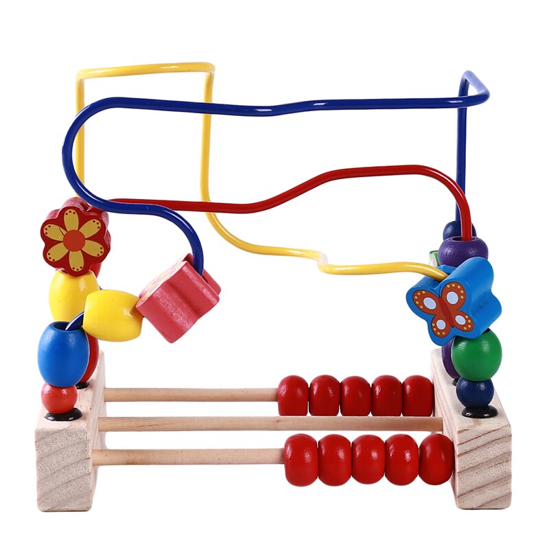 Wooden baby walker early education toy circle first roller coaster maze for children and children