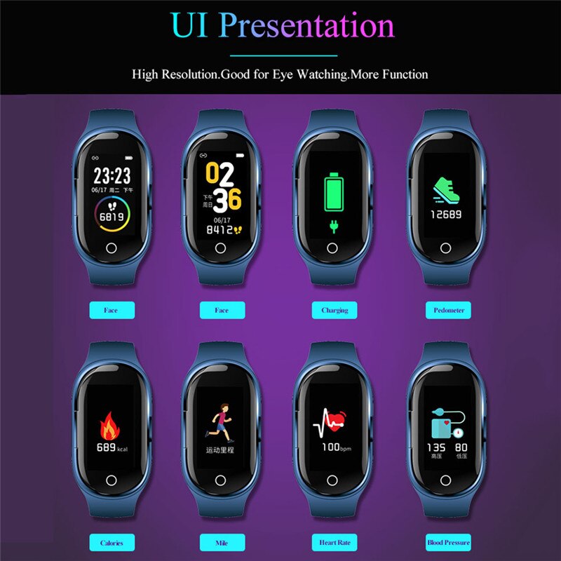 M1 pro 2 in smartwatch met draadloze bluetooth oordopjes 1 hartslagmeter, polsbandje, sportheadset voor heren, armband