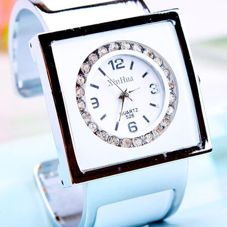 Brand Diamond Steel Women Rhinestone Crystal Watches Female Ladies Clocks Women Quartz Bling Dress Bracelet Watches: Default Title