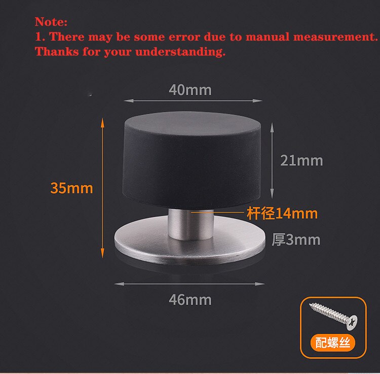 304 stainless steel door stop door bumper bumper door top rubber limiter glass door touch door block safety door resistance