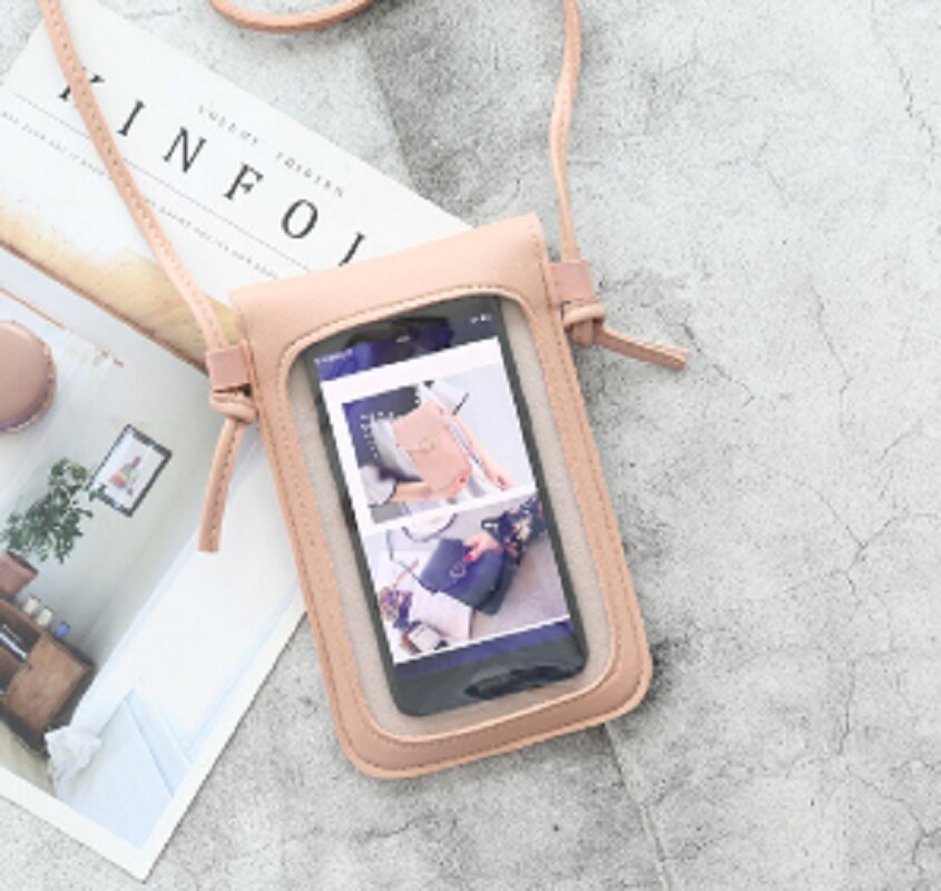 Vrouwen Telefoon Tas Portefeuilles Lederen Schoudertas Transparante Tas Student Kaarthouders Handtas Dames Clutch Purse