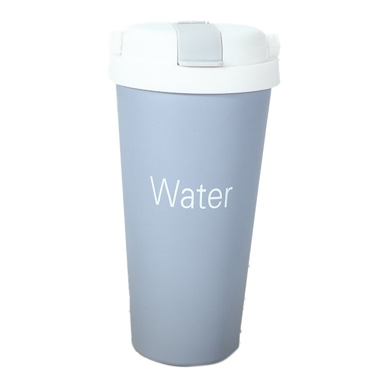 304 Stainless Steel European Straw Coffee Cup Office Insulation Cup Outdoor Leisure Car Grinding Cup: Blue