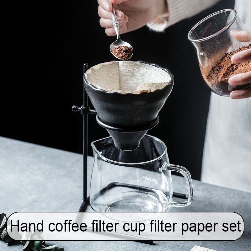 Hand-Made Coffee Kettle Filter Apparatus Set 700ml Coffee Filter Cup Filter Holder Sharing Pot Over Coffee Maker^^