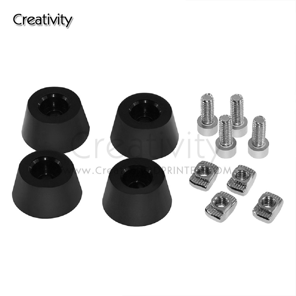 Juego de 4 Patas antivibración para impresora 3d i3 MK3, alfombrilla de aterrizaje de goma antivibración para piezas de impresora 3d de perfil