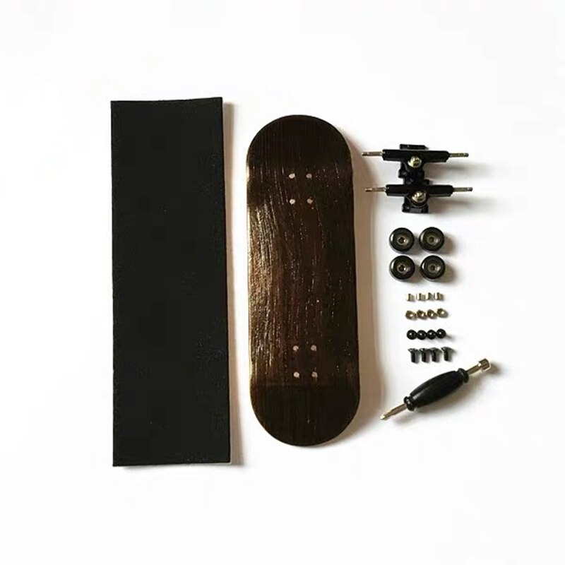 Holz Finger Skateboards Professionelle Finger Schlittschuh Gremium Holz Griffbrett mit Lagerbier Rad Schaum Schraubendreher: Schwarz 32mm