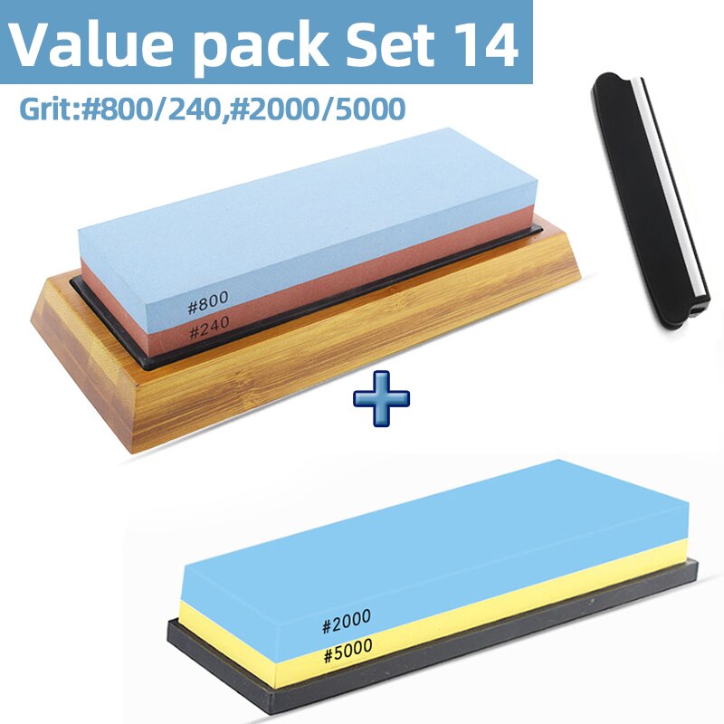 Knife Sharpener Whetstone Sharpening Stones grinding stone water stone kitchen Tool 2-IN-1 240 600 1000 3000 grit: value pack 9xin