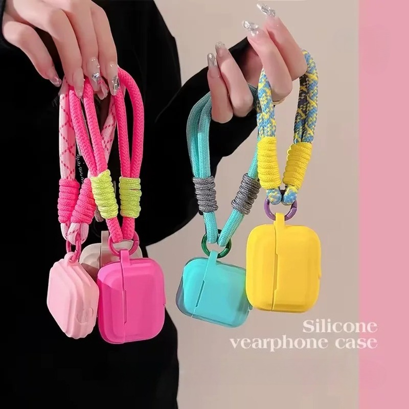 Coque en silicone souple pour Airpods Pro 2 3 1 4, housse de protection de luxe pour écouteurs sans fil avec lanière, accessoires pour écouteurs sans fil