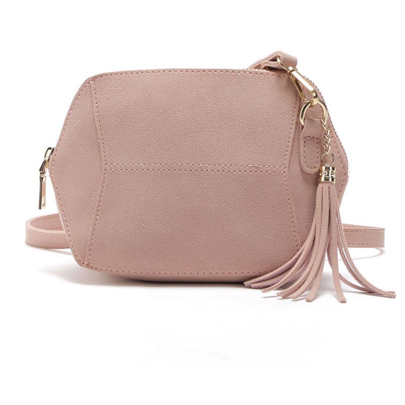 Dames schoudertas luxe mat pu leer snoepkleur stijlvolle schelp messenger crossbody kwast dames handtas