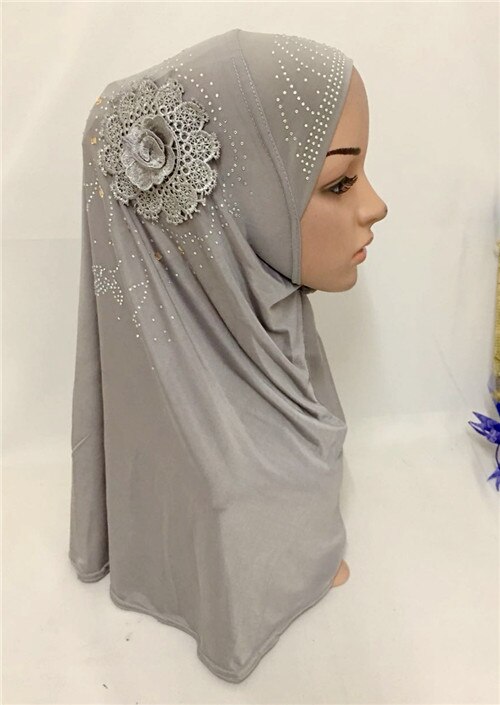 Islamilainen naisten huivi päähineet muslimi hijab sisäkorkki huivi huivi ramadan arab amira huivi koko kansi turbaani hijab: 11 harmaa