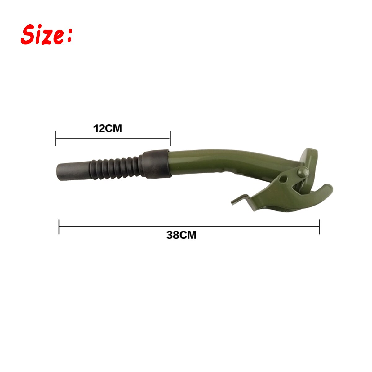 Flexible Metal Pouring Spout With Sealing Rubber Gaske Fuel Nozzel For 5/10/20L Gerry Jerry Cans Deep Green