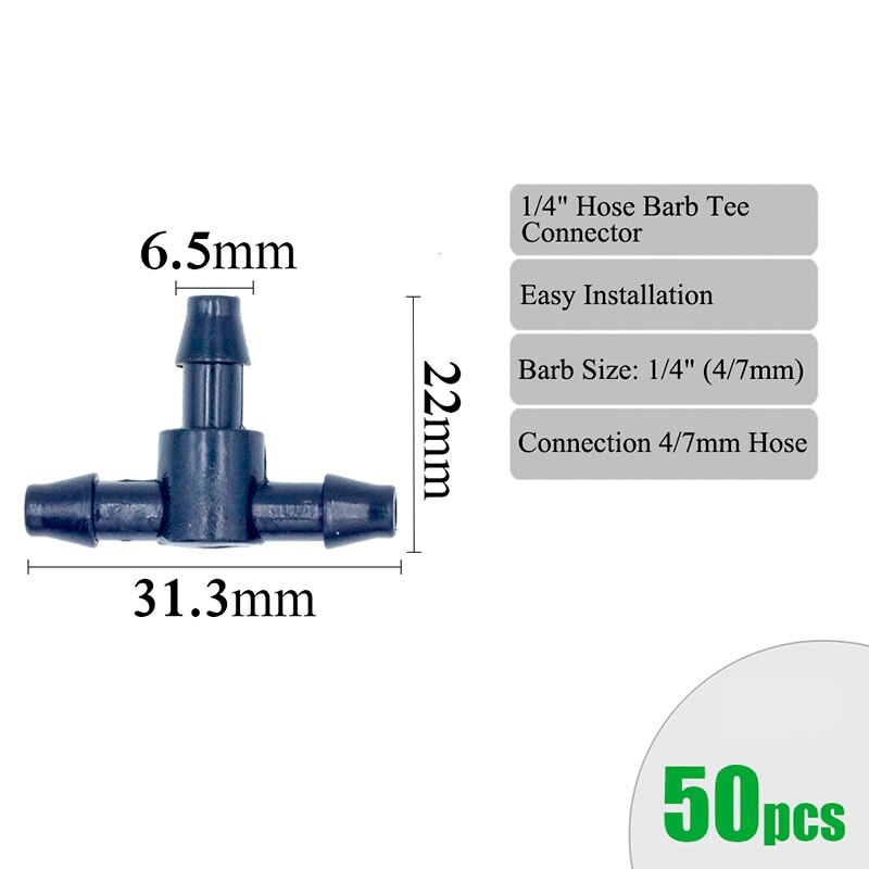 Garden Irrigation Connectors Barbed Single Double Tee Elbow Drip Arrow Cross Coupling Watering Fitting For 3/5 4/7mm Hose: Light Grey