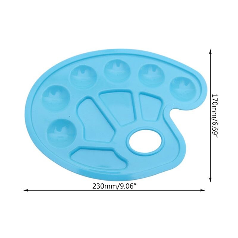 4 st plastmålning bricka artist målarfärg palett bärbar med tummen hål 10 brunn